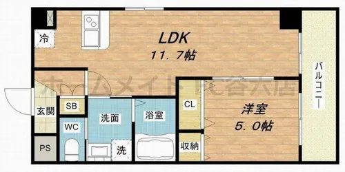 エクセル上町【5階】の間取り