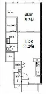 イムヌ ア ラムール垂水【107号室】の間取り