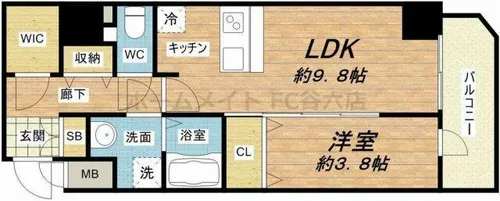 プレサンス松屋町グレース【9階】の間取り