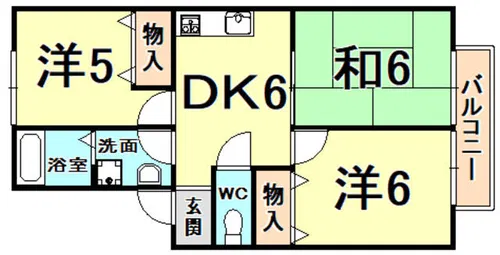 ウイング西宮【2階】の間取り