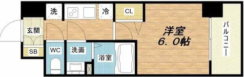 プレサンス難波マジョリティ【9階】の間取り