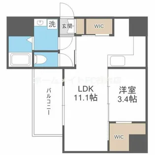 エスリードレジデンス ザ・グラン南堀江【4階】の間取り