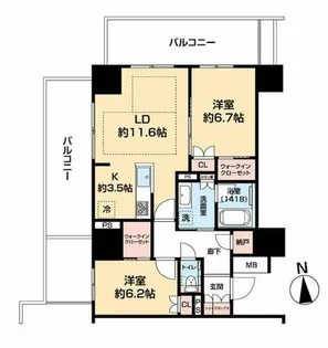 ザ・ハウス豊橋 WEST【301号室】の間取り