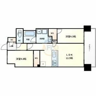 スプランディッド城東関目【3階】の間取り