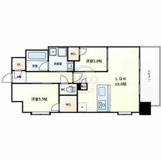 スプランディッド城東関目【5階】の間取り