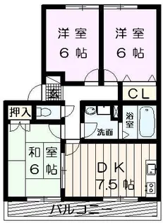 ヴィラフォレストA棟【2階】の間取り