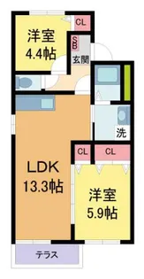 ジーハイム【203号室】の間取り