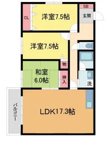 ロイヤル夙川【1階】の間取り