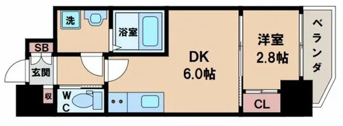 ファーストフィオーレ天王寺【9階】の間取り
