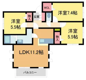 ハーヴェスト宝塚【2階】の間取り