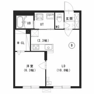 バンビーノ月寒西【1階】の間取り