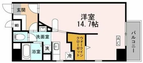 大阪府大阪市北区本庄東2丁目【マンション】の間取り