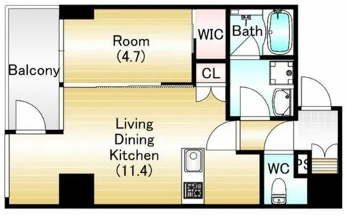 フォルトナート扇町【9階】の間取り