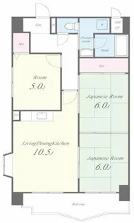 クレストサンシェル【6階】の間取り