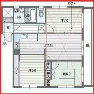 シエスタ平和【3階】の間取り