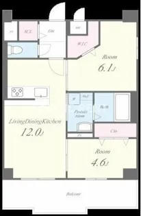 Pisces東比恵【7階】の間取り
