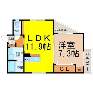 プリムール高蔵【1階】の間取り