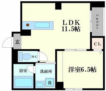 メビウス京町堀レジデンス【3階】の間取り