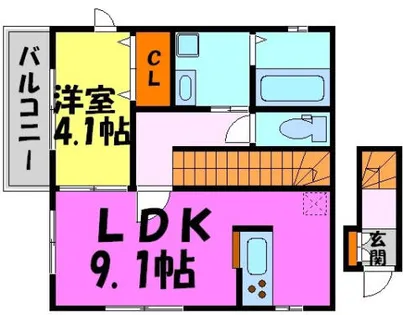 マ・メゾン川西【201号室】の間取り