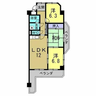 スカイガーデン兜山【5階】の間取り