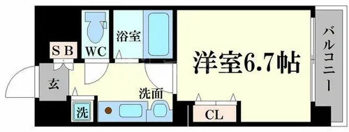 エイペックス天神橋Ⅰ【6階】の間取り