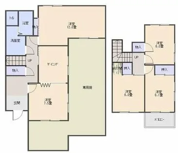愛知県名古屋市名東区梅森坂3丁目【一戸建】の間取り