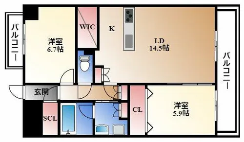 ラトゥール代官町WEST【11階】の間取り