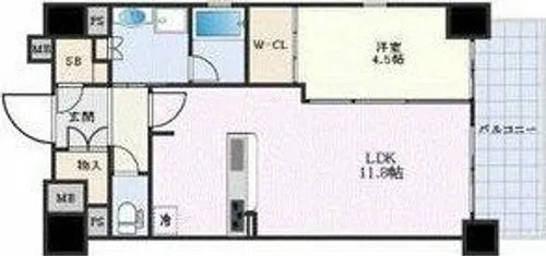 オープンレジデンシア名古屋栄est【2階】の間取り