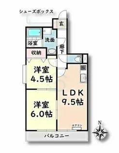 シャンブルナルカワ【3階】の間取り