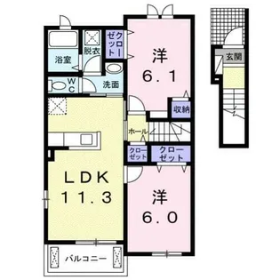 @三雲D【2階】の間取り