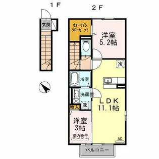 セジュール朽網Ⅱ【2階】の間取り