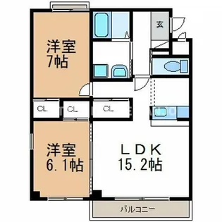 コンフォート小川【302号室】の間取り