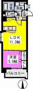 リバーランド姪浜【6階】の間取り