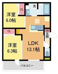 SAKURA甲子園三保町【1階】の間取り