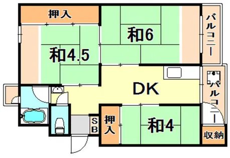 多聞台ビル 1号棟【4階】の間取り