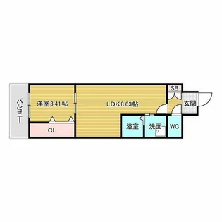アーバンパーク新大阪【10階】の間取り