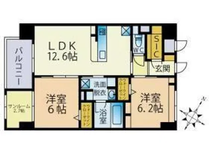 BLESS南福岡駅前【5階】の間取り