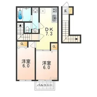大阪府堺市北区金岡町【アパート】の間取り