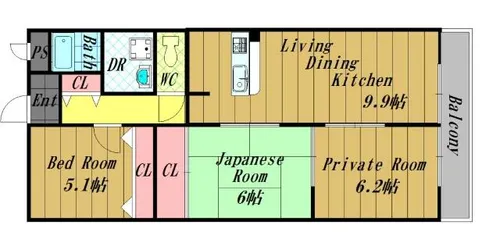 グリーンヒル・あかしあ【3階】の間取り