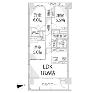 ワコーレ姫路オーナーズレジデンス【2階】の間取り