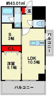 ザ.ヒルズ戸畑【1207号室】の間取り