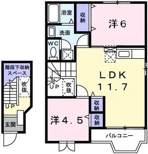 兵庫県姫路市網干区垣内中町【アパート】の間取り
