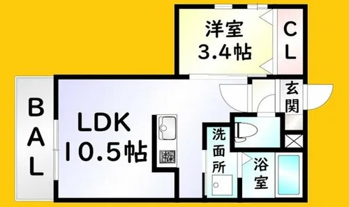 Cherim戸畑Ⅲ【2階】の間取り