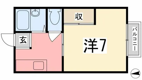 サンシティ小林【107号室】の間取り