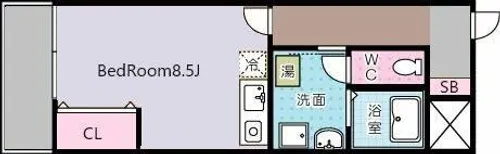 プランドールMK小倉【6階】の間取り