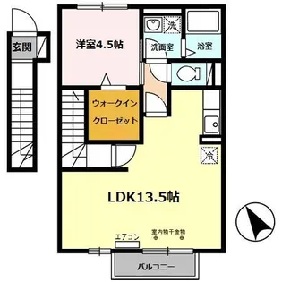 モダンコート東阿保【201号室】の間取り