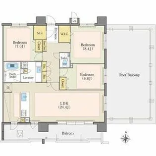 テラッツァ白壁【8階】の間取り