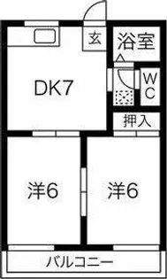 ファミールハイツ B棟【2階】の間取り