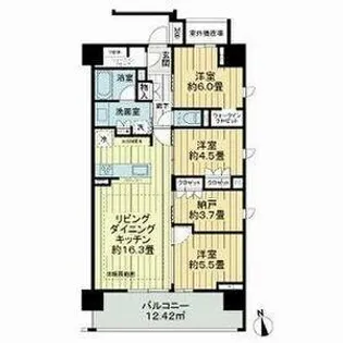 オープンレジデンシアナゴヤドーム前矢田【8階】の間取り