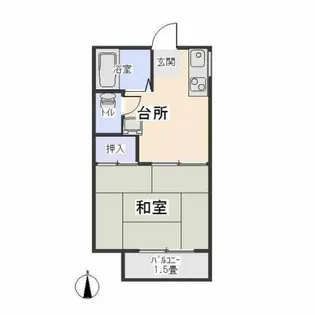 タウニィ石原【D102号室】の間取り